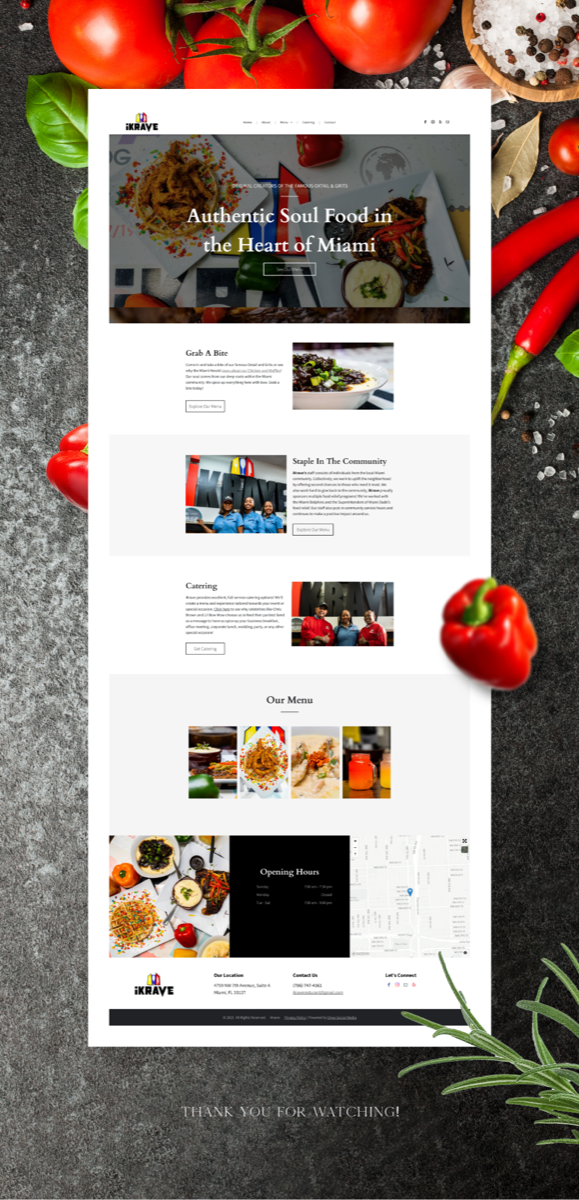 Drive Social Media iKrave restaurant website